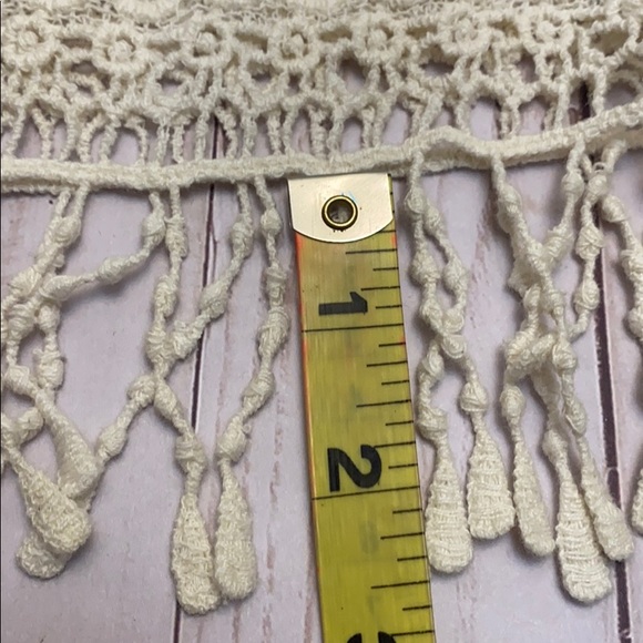 Cream Crochet Open Knit Sheer Blouse - Picture 11 of 14